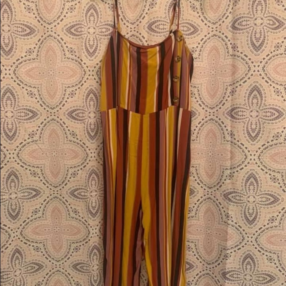 Stripe cropped jumpsuit